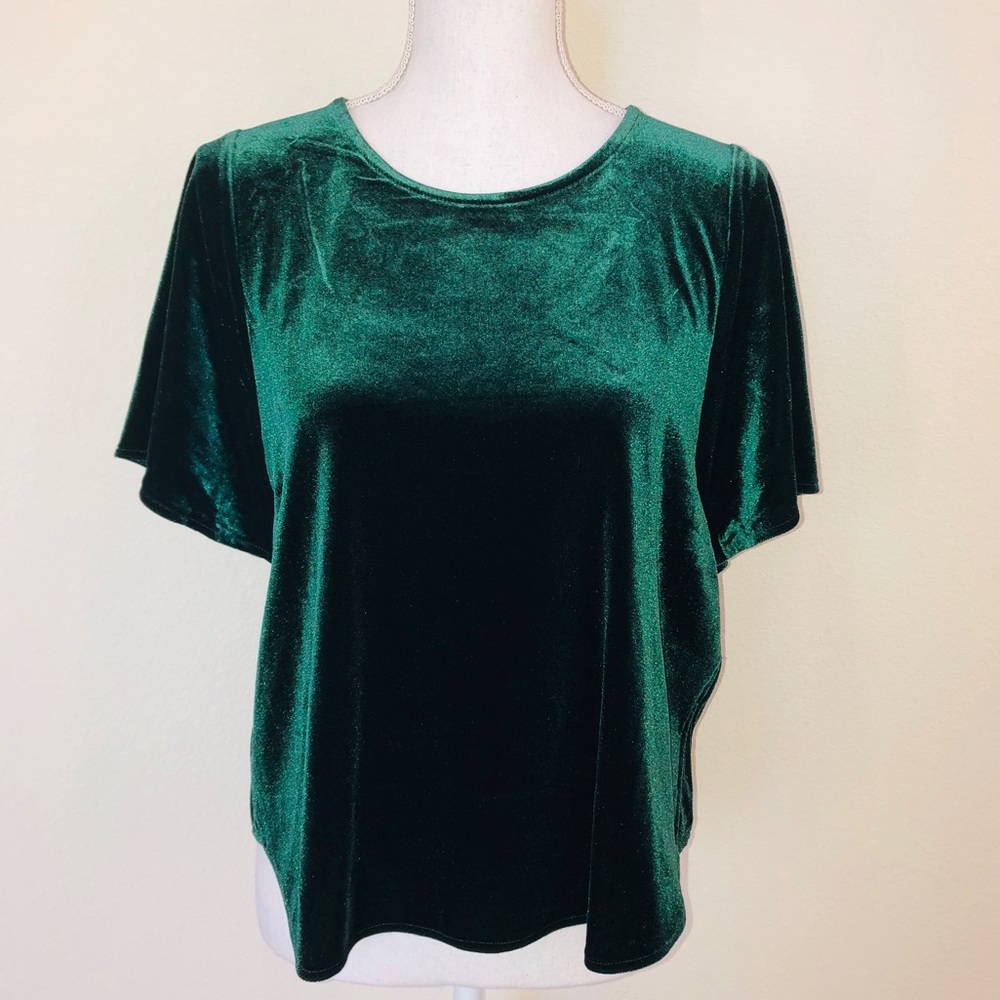 🍁🍂NWT Madewell emerald velvet top 💚